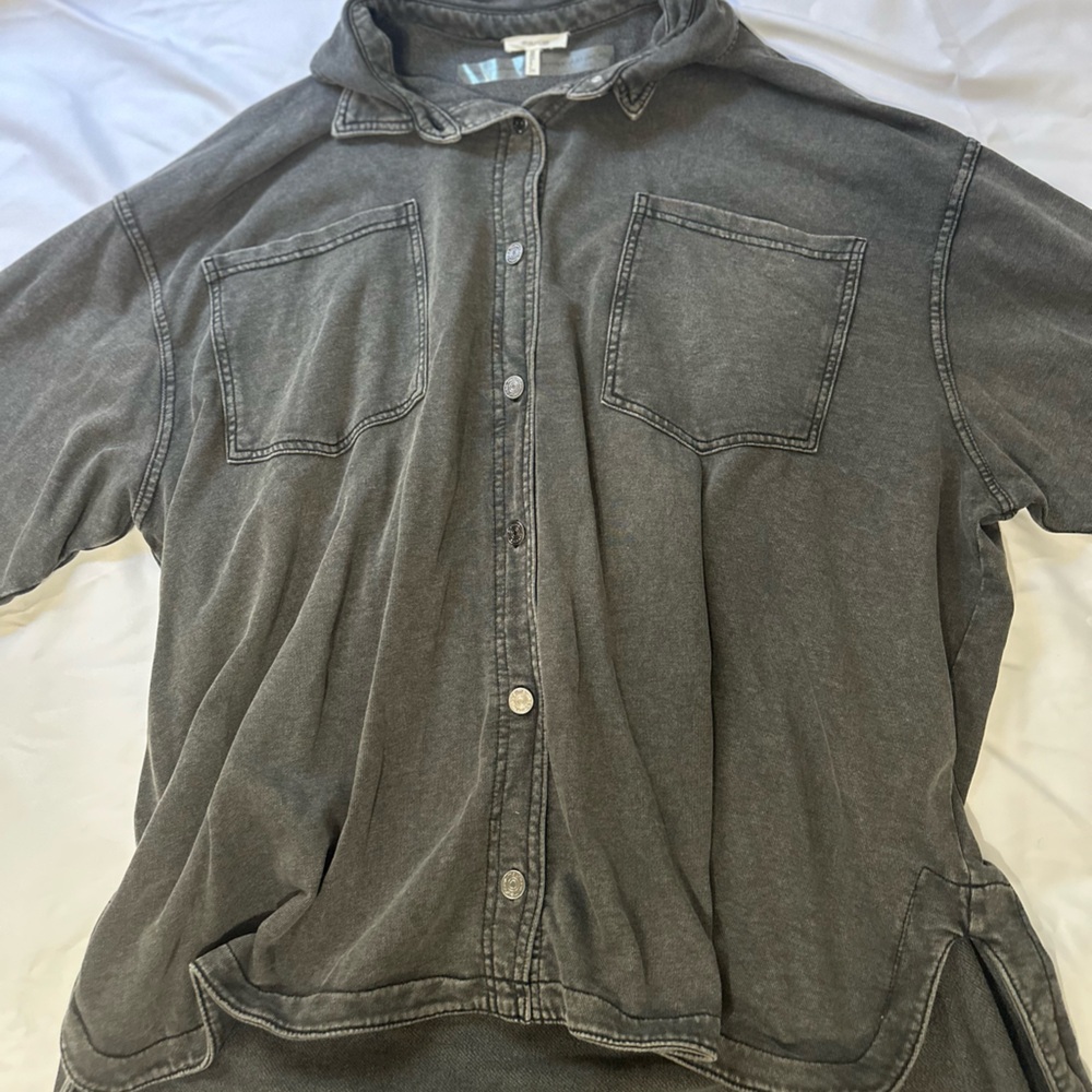 Maurices Gray Lightweight Shirt Jacket Relaxed Fit